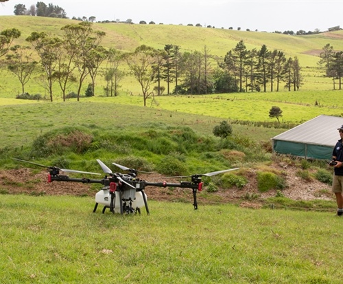 Drone taking off from Northland Farm