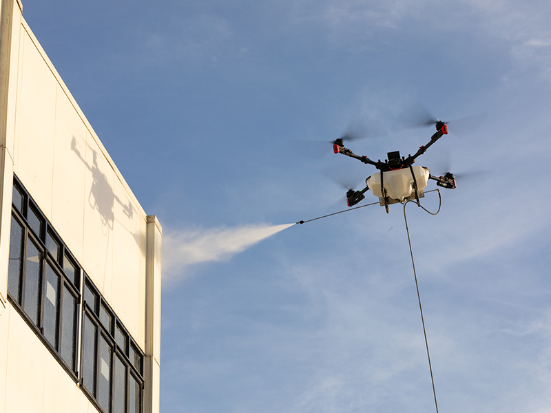 Mahi Drones cleaning a commercial building in Northland